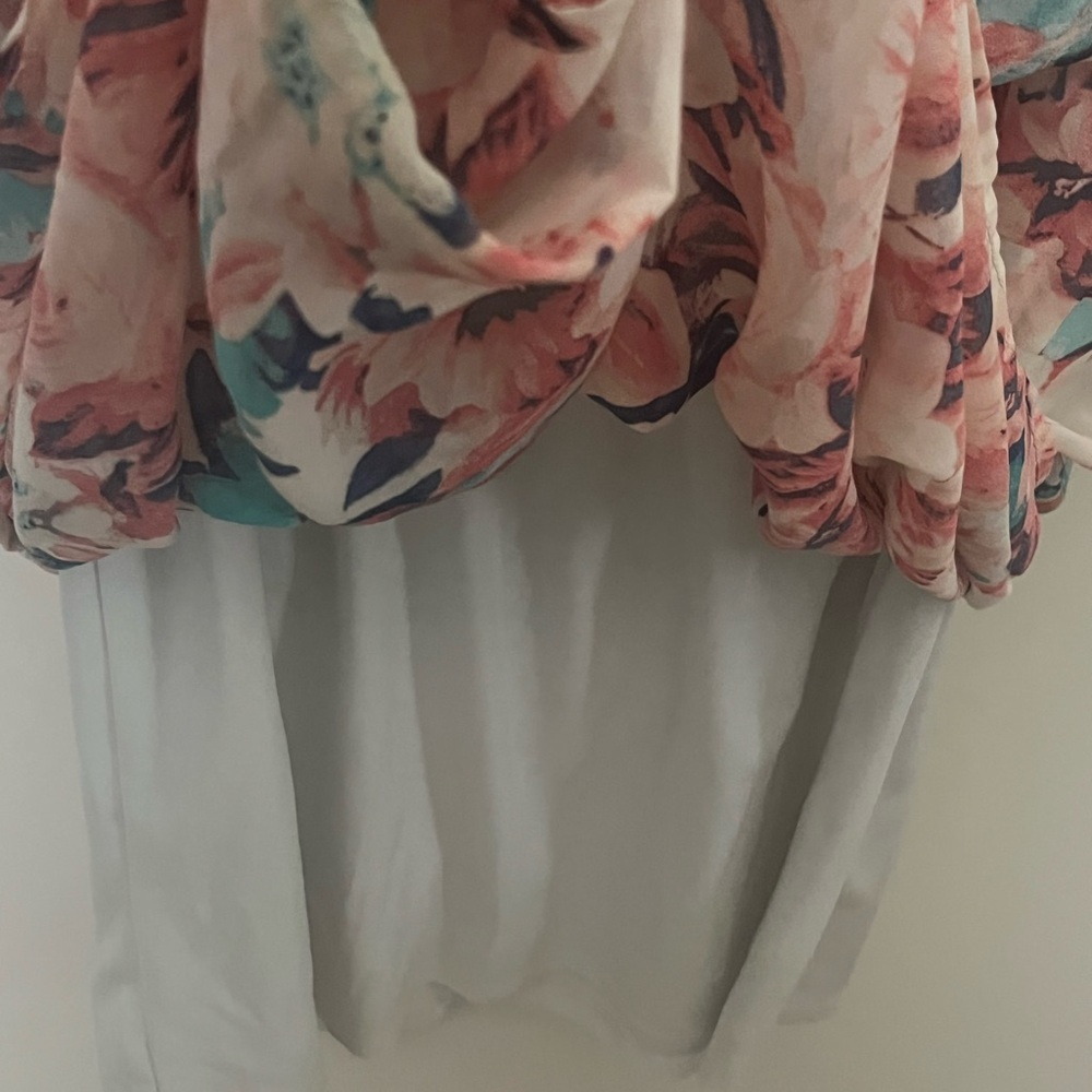 Floral Print blouson Dress with Cap Sleeves - Picture 3 of 6